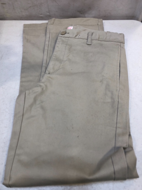Photo 2 of Boys' Straight Fit Uniform Chino Pants - Cat & Jack™ Dark Khaki, Size 16

