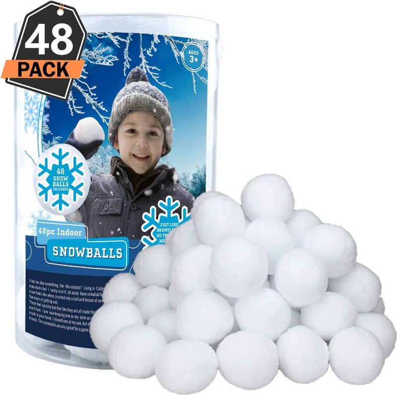 Photo 1 of 48 Pack Indoor Snowballs for Kids Snow Fight
