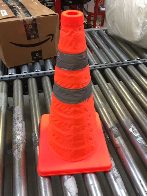 Photo 2 of 18 inch Collapsible Traffic Cones, Safety Cones with Reflective Collars, Multi Purpose Pop Up Extendable Road Safety Cone by GUARDLEAD
