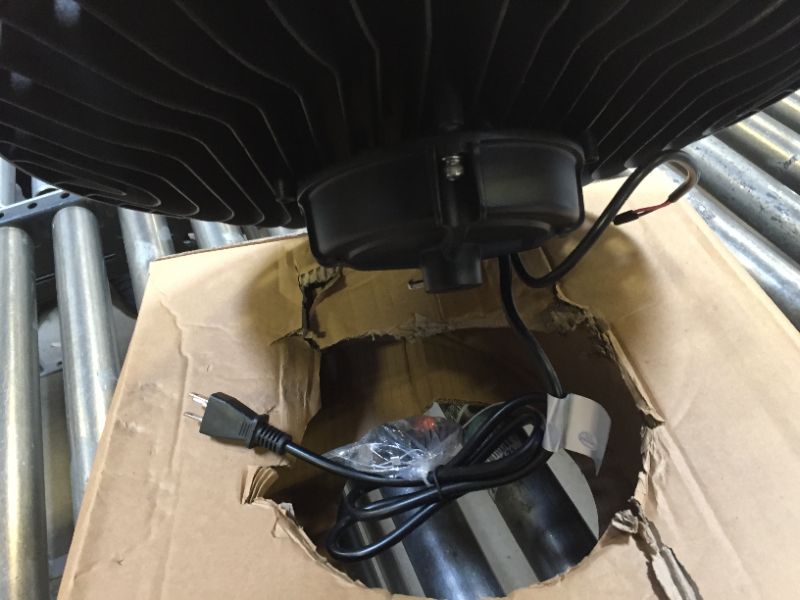 Photo 1 of 16 in. Round 700-Watt Equivalent Integrated LED Dimmable Black High Bay Light, 5000K
