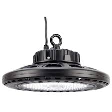 Photo 1 of 16 in. Round 700-Watt Equivalent Integrated LED Dimmable Black High Bay Light, 5000K
