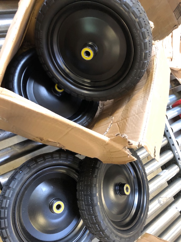 Photo 2 of (4-Pack) 13‘’ Tire for Gorilla Cart - Solid Polyurethane Flat-Free Tire and Wheel Assemblies - 3.15” Wide Tires with 5/8 Axle Borehole and 2.1” Hub 13“ Wheels -4 Pack