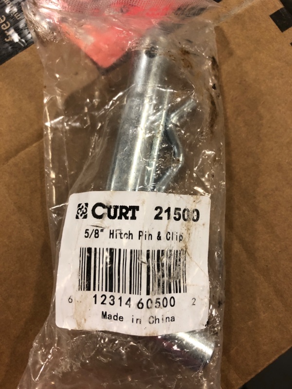 Photo 3 of CURT 21500 Trailer Hitch Pin & Clip, 5/8-Inch Diameter, Fits 2-Inch Receiver CLEAR ZINC