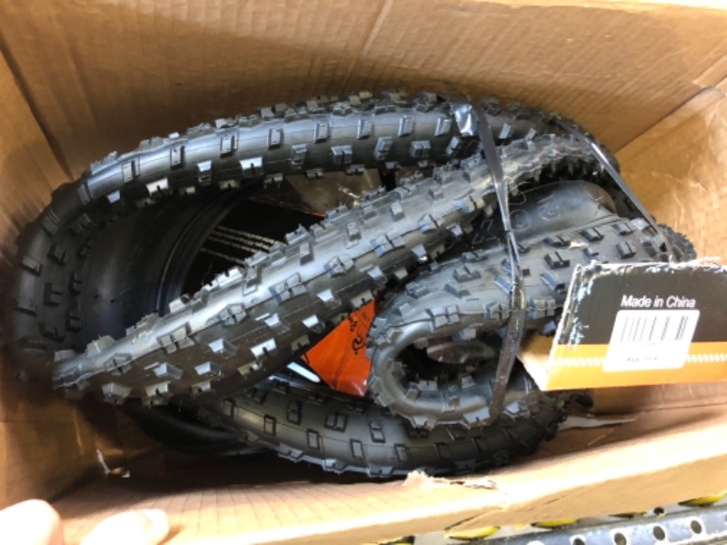 Photo 2 of 2 Sets 20" Mountain Bike Fat Tires 20 x 3.0 and Tubes Compatible with 20 x 3.0 Mountain Bike Tires (Black)