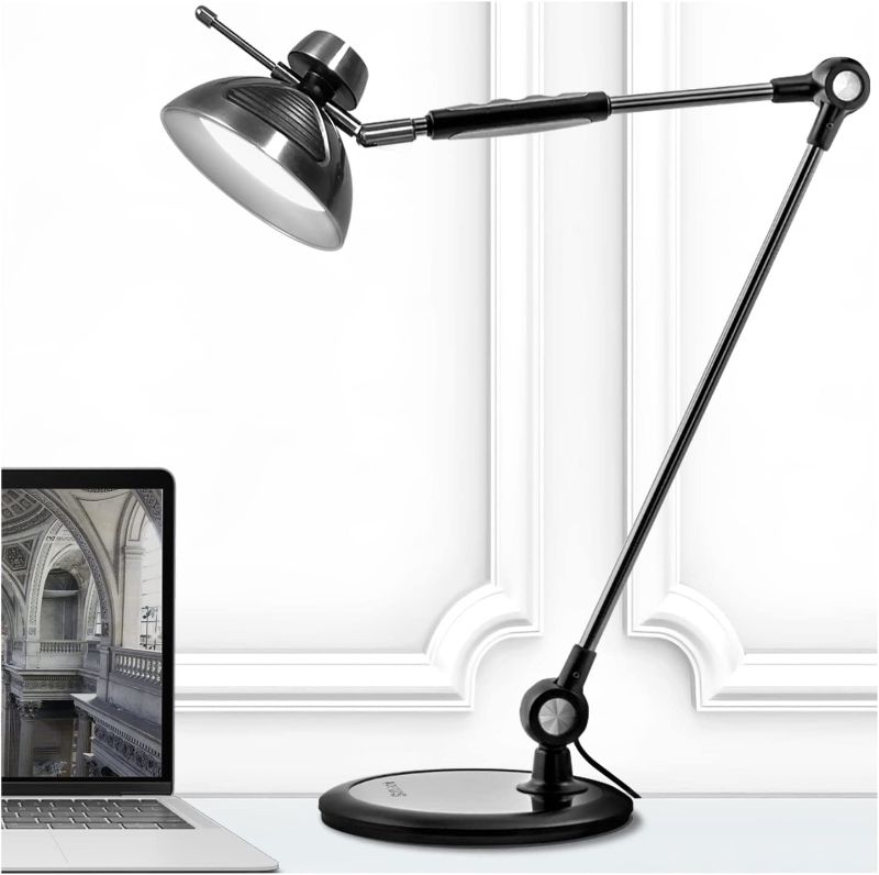 Photo 1 of OTUS Desk Lamp Gesture Control, LED Architect Desk lamp for Home Office, Adjustable Metal Swing Arm, Tall Task Light for Drafting or Bedside Table Reading, 12 Brightness, 3 Touch Eye-Caring Modes
