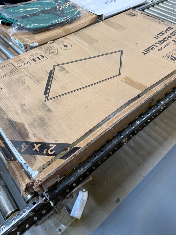 Photo 4 of 2 Pack LED Panel Light AKT-PL-24-50W 5000 Lumens Dimmable Back-Lit Flat LED Troffer Light Panel Kit 5000K Daylight White Light Fixture UL, DLC, FCC Complied (2x4 Ft) --- minor scuffs on the back side of one panel 

