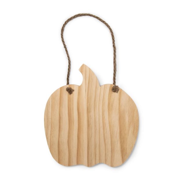 Photo 1 of Halloween Plain Pumpkin Hanging Wood Sign - Mondo Llama™---Dimensions (Overall): 11 Inches (H) x 10.16 Inches (W) x .79 Inches (D)



