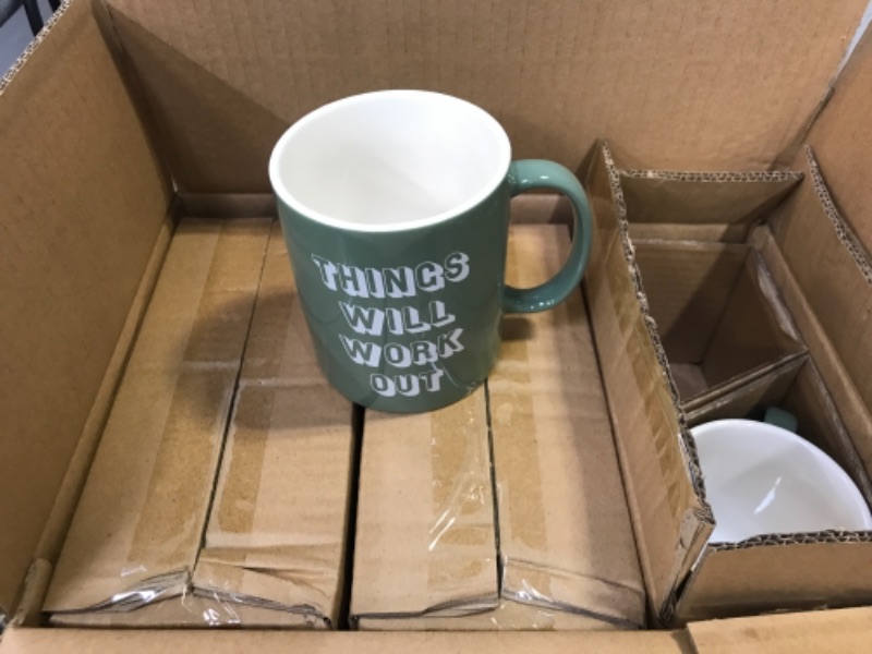 Photo 2 of 6 PCS 15oz Stoneware Things Will Work Out Mug - Room Essentials
