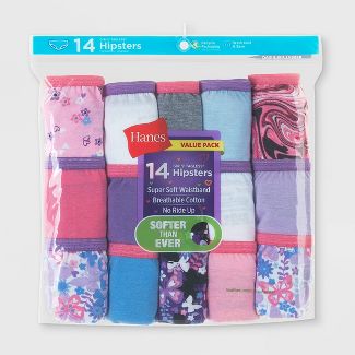 Photo 1 of Hanes Girls' 14pk Solid Cotton Hipsters - Colors May Vary