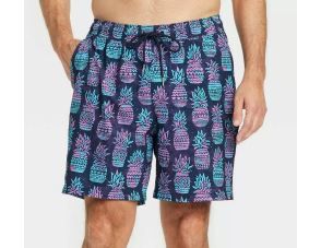 Photo 1 of Men's 7" Pineapple Swim Trunk with Boxer Brief Liner - Goodfellow & Co Purple S
