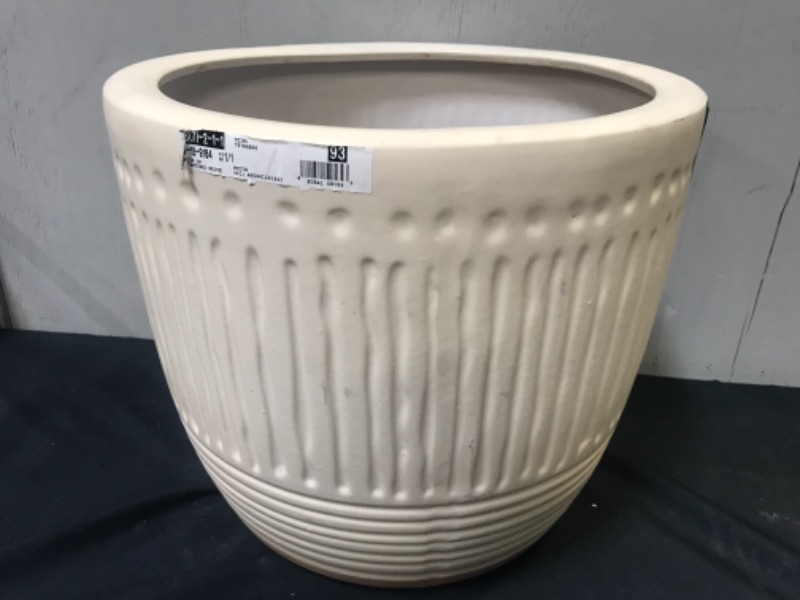 Photo 1 of 16" Textured Ceramic Planter White - Opalhouse
