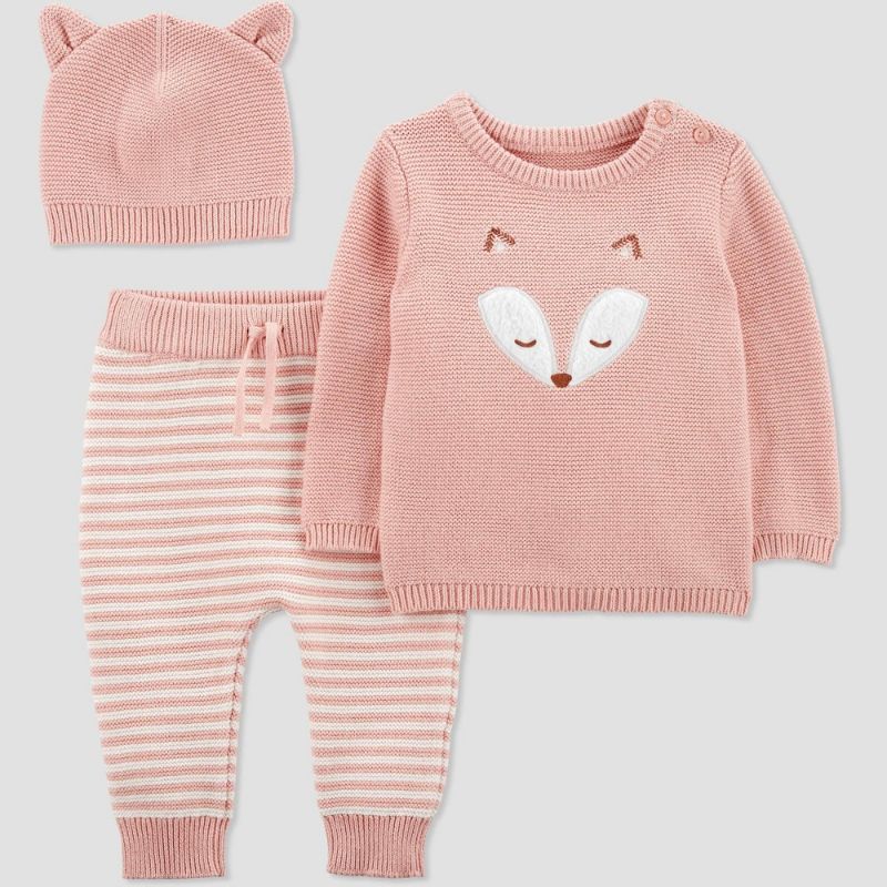 Photo 1 of Carter's Just One You® Baby Girls' 3pc Fox Top & Bottom Set - NEWBORN 
