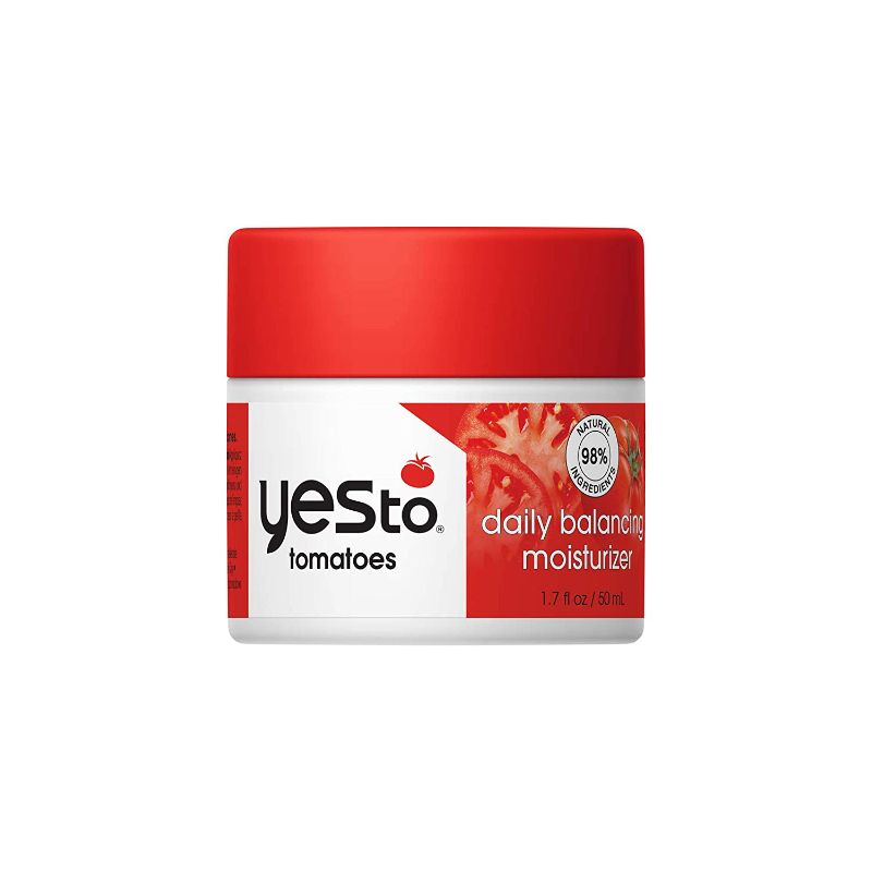 Photo 2 of Yes To Tomatoes Detoxifying Overnight Moisturizer, Quick-Absorbing Formula That Helps Exfoliate Skin & Prevent New Acne, With Salicylic Acid & Charcoal, Natural, Vegan & Cruelty Free, 1.7 Fl Oz / Yes To Tomatoes Daily Balancing Moisturizer, Blemish-Fighti