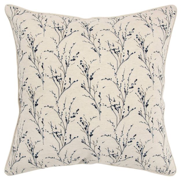 Photo 1 of 20"x20" Floral Polyester Filled Pillow - Rizzy Home

