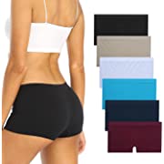 Photo 1 of Begrily Seamless Boyshort Panties for Women Pack 6, No Show Boy Shorts Underwear Stretch Boxer Briefs LARGE
