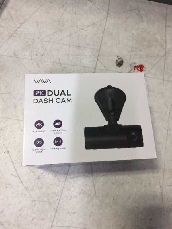 Photo 2 of Dual Dash Cam, VAVA 2K Front and 1080P Cabin or 2.5K 30fps Single Front Car Camera, Both Sony Sensor, Infrared Night Vision, App Control & 2" LCD Disp
FACTORY SEALED