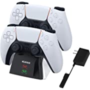 Photo 1 of NexiGo Enhanced PS5 Controller Charger, Charging Dock Station for Playstation 5 Dualsense Controllers with LED Indicators, Fast Charging Station with Safety Chip Protection, White  (FACTORY SEALED)
