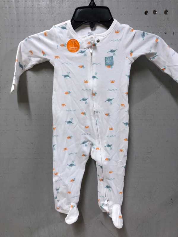 Photo 2 of Baby Sea Creatures Footed Pajamas - Just One You made by carter's Blue/Orange/Wh