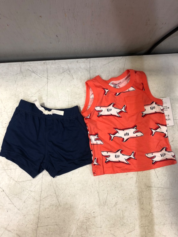 Photo 2 of Carter's Just One You Baby Boys' Shark Top & Bottom Set - Red NB