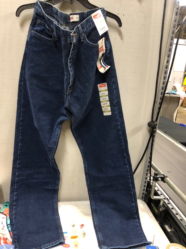 Photo 2 of Wrangler Men's Regular Straight Fit Jeans, Midnight Blue - 38x30