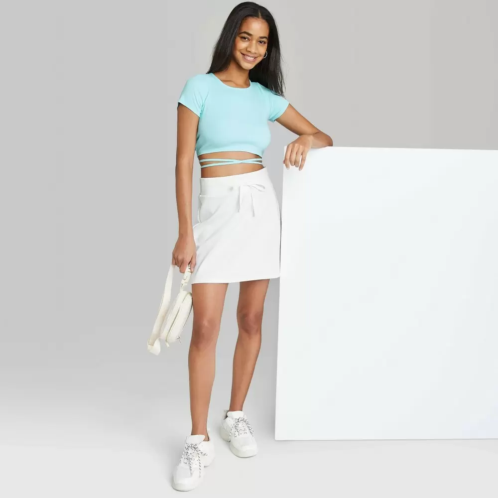 Photo 1 of Women's Knit Tennis Mini A-Line Skirt - Wild Fable White S