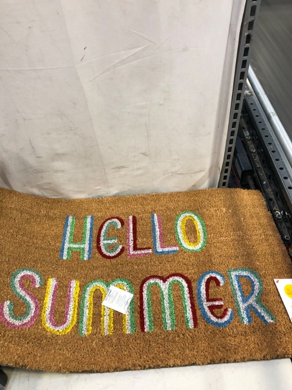 Photo 2 of 16X26 HELLO SUMMER DOORMAT BROWN - SUN SQUAD
