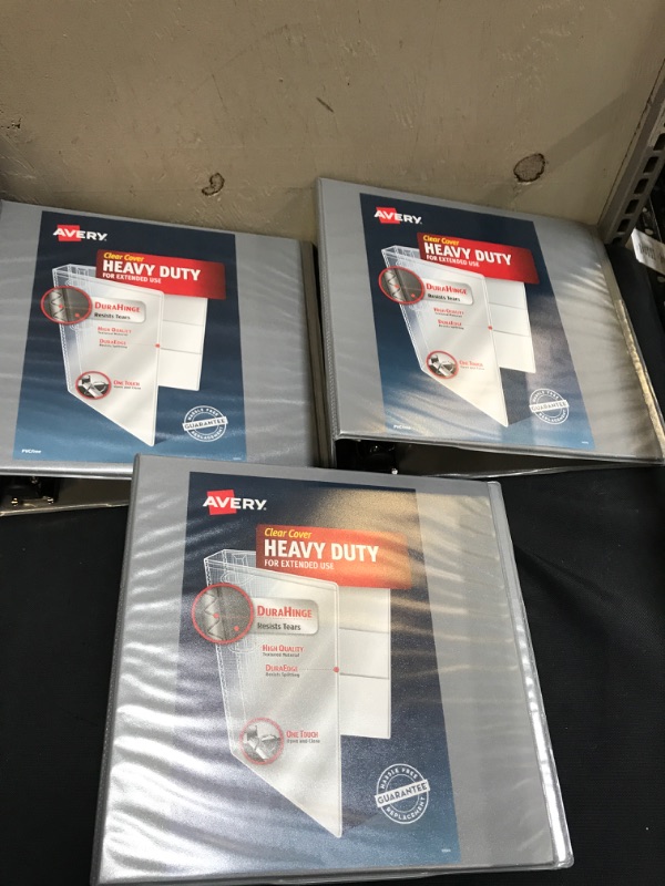 Photo 2 of Avery 670 Sheet 3" Ring Binder Gray 3 pack 