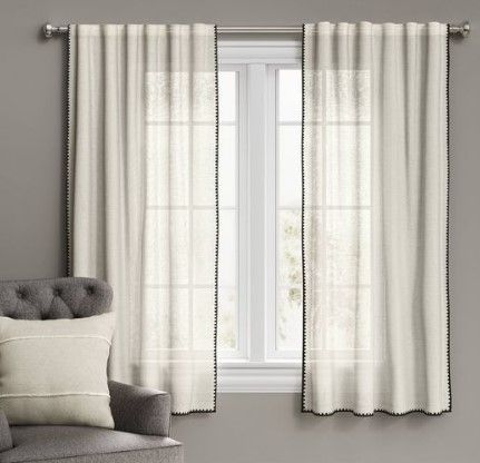 Photo 1 of 1pc Light Filtering Stitched Edge Window Curtain Panel - Threshold™

