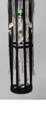 Photo 1 of Animated Skeleton in a Cage Halloween Decorative Prop - Hyde & EEK! Boutique™
(minor damage)