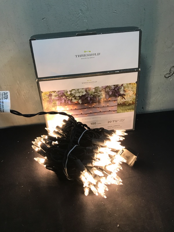 Photo 2 of 100ct Incandescent Outdoor String Mini Lights Black - Threshold