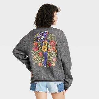 Photo 1 of 
Women's Dia De Los Muertos Floral Celebration Graphic Sweatshirt - Charcoal Gray Size XL 