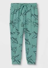 Photo 1 of 
Toddler Boys' Shark Print Jersey Knit Jogger Pull-On Pants - Cat & Jack Teal 3T 