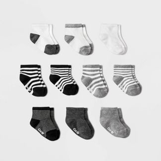 Photo 1 of 
Baby Boys' 10pk Ankle Socks - Cat & Jack™ Black/Gray