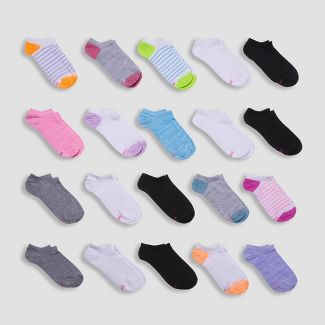 Photo 1 of 
Hanes Girls' 20pk Super No Show Socks - Colors May Vary size L 