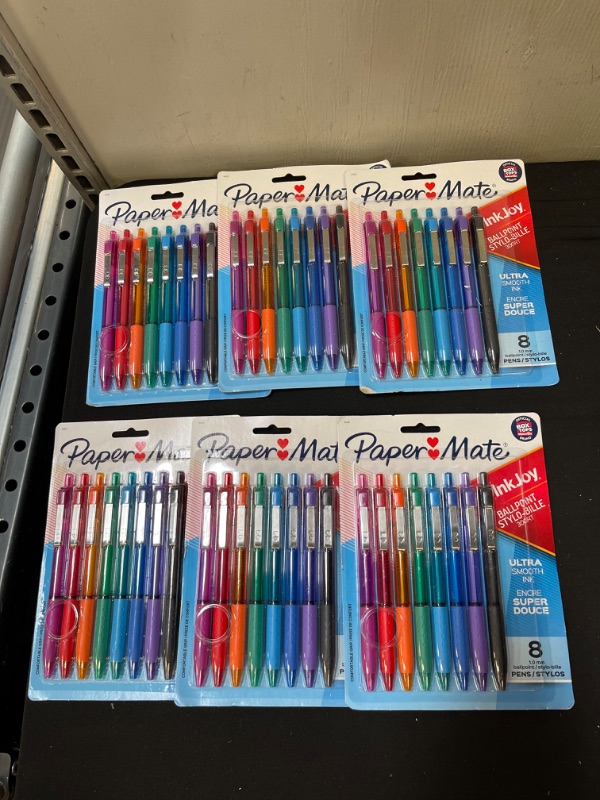 Photo 1 of 6 Packs- Paper Mate Ink Joy 300RT 8pk Ballpoint Pens 1.0mm Multicolored


