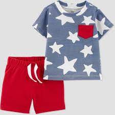 Photo 1 of Baby Boys' Star 2pc Top & Bottom Set - Just One You made by carter's Gray/Red 6M 
