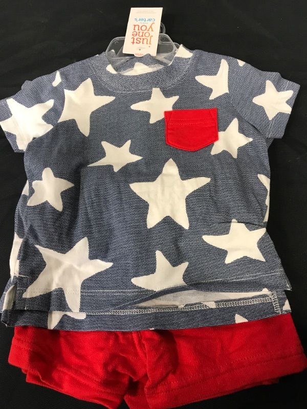 Photo 2 of Baby Boys' Star 2pc Top & Bottom Set - Just One You made by carter's Gray/Red 6M 

