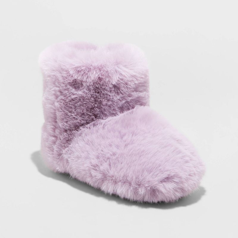 Photo 1 of /Toddler Girls' Dallas Fur Bootie Slippers - Cat & Jack Purple M  7/8