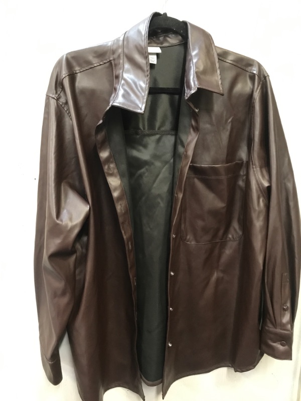 Photo 1 of A. new day, brown leather jacket. SIZE XXL 