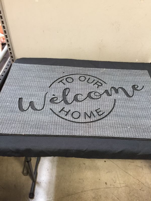 Photo 2 of 16x26 Welcome to Our Home Rubber Doormat Gray - Threshold