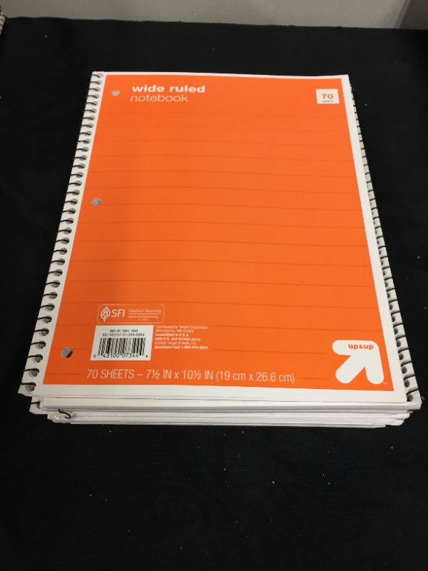 Photo 2 of Wide Ruled 1 Subject Flexible Paperboard Cover Spiral Notebook - up & up™ 10 PACK 

