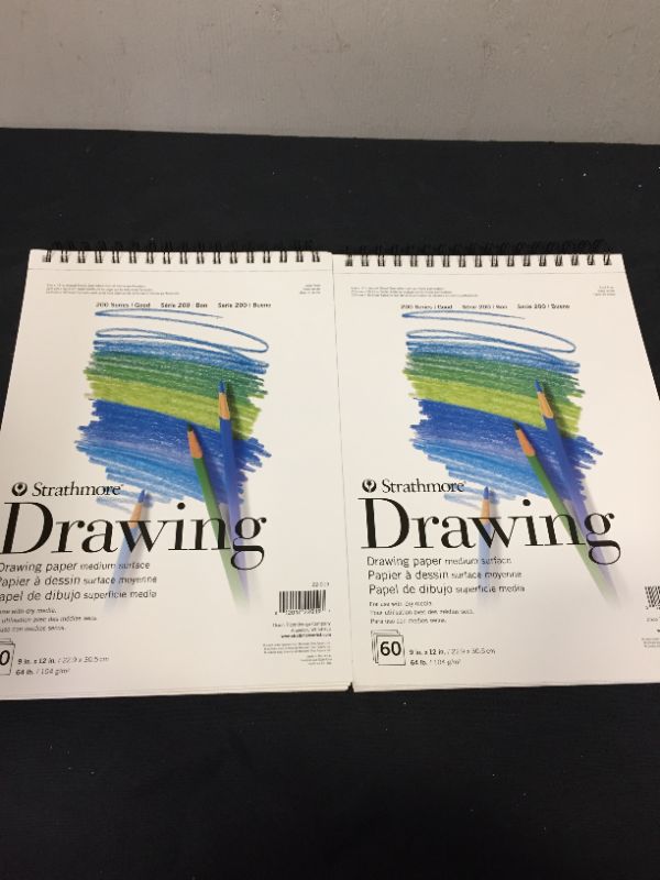 Photo 2 of 9"x12" Spiral Drawing Paper Pad 60 Sheets -Strathmore 2 PACK 

