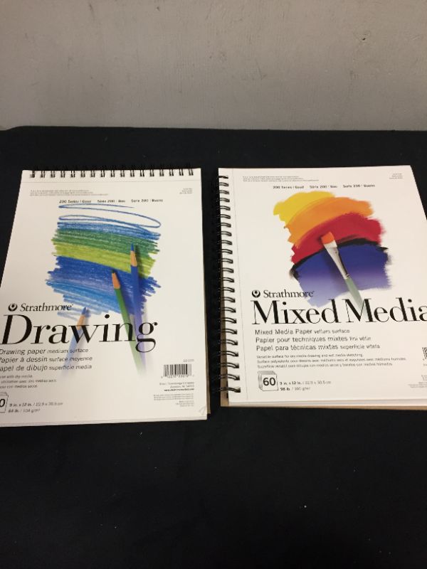 Photo 1 of 9"x12" Spiral Drawing Paper Pad 60 Sheets -Strathmore AND 9"x12" Spiral Mixed Media Paper Pad 60 Sheets - Strathmore



