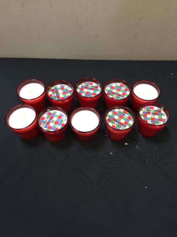 Photo 1 of 10 PACK CANDLES "GERANIUM CITRONELLA" 