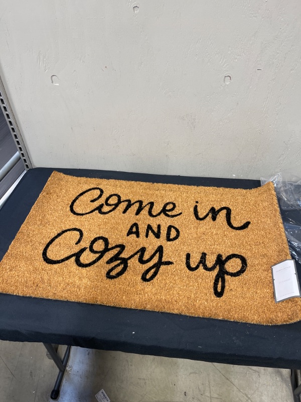 Photo 2 of 1'6"x2'6" Come in and Cozy up Doormat Black - Threshold™
Size: 1'6"x2'6"
