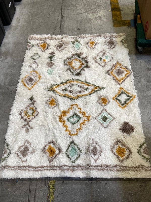 Photo 2 of 4'x6' Yuma Area Rug Gold/Mint - Pillowfort
