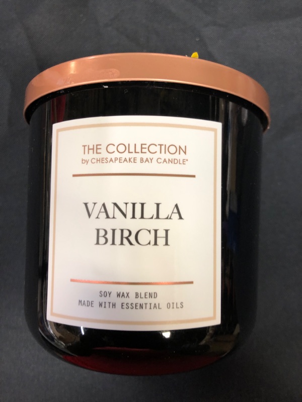 Photo 2 of 12oz Lidded Black Jar Candle Vanilla Birch - The Collection By Chesapeake Bay Candle