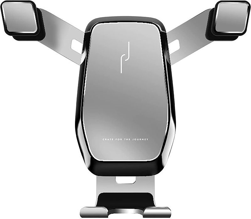 Photo 1 of SALEX Gravity Cell Phone Holder for Car Air Vent. Silver Free Rotation Clip-On Air Vent Mount. Hands Free Bracket for GPS, Smartphones up to 6.5". Universal Phone Cradle for Automobile Ventilation.