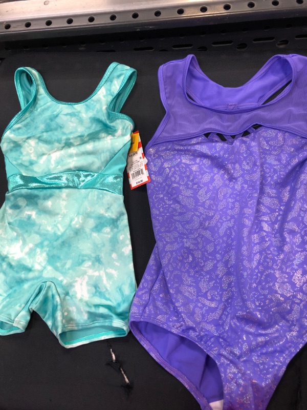 Photo 3 of  Girls' Tie-Dye Gymnastics Biketard - Cat & Jack™ ( SIZE XS) AND Girs' Anima Print Gymnastics Eotard - Cat & Jack SIZE L