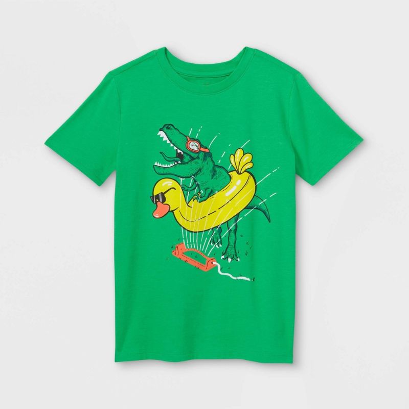 Photo 1 of 2 Boys' Summertime T-Rex Short Sleeve Graphic T-Shirt - Cat & Jack™ Bright SIZE XL AND Girs' Circe Skirt - Art Cass SIZE L 